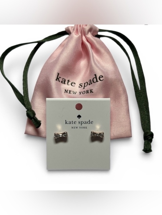 kate spade Jewelry - Kate Spade Earrings “Ready Set Bow” Pave’ Studs with Dusty! ♠️